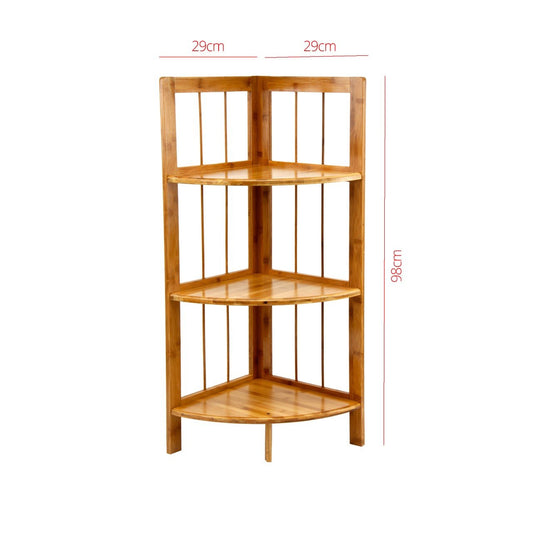 3 Tier Bamboo Wooden Shoe Rack Multipurpose Use Wooden Rack 29 x 98cm 8785