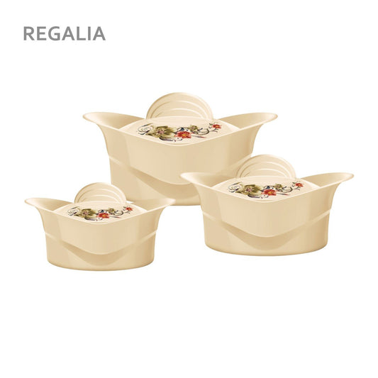 SQ Professional Regalia Insulated Casserole Set of 3 Beige 5000-8000-10000ml 6552