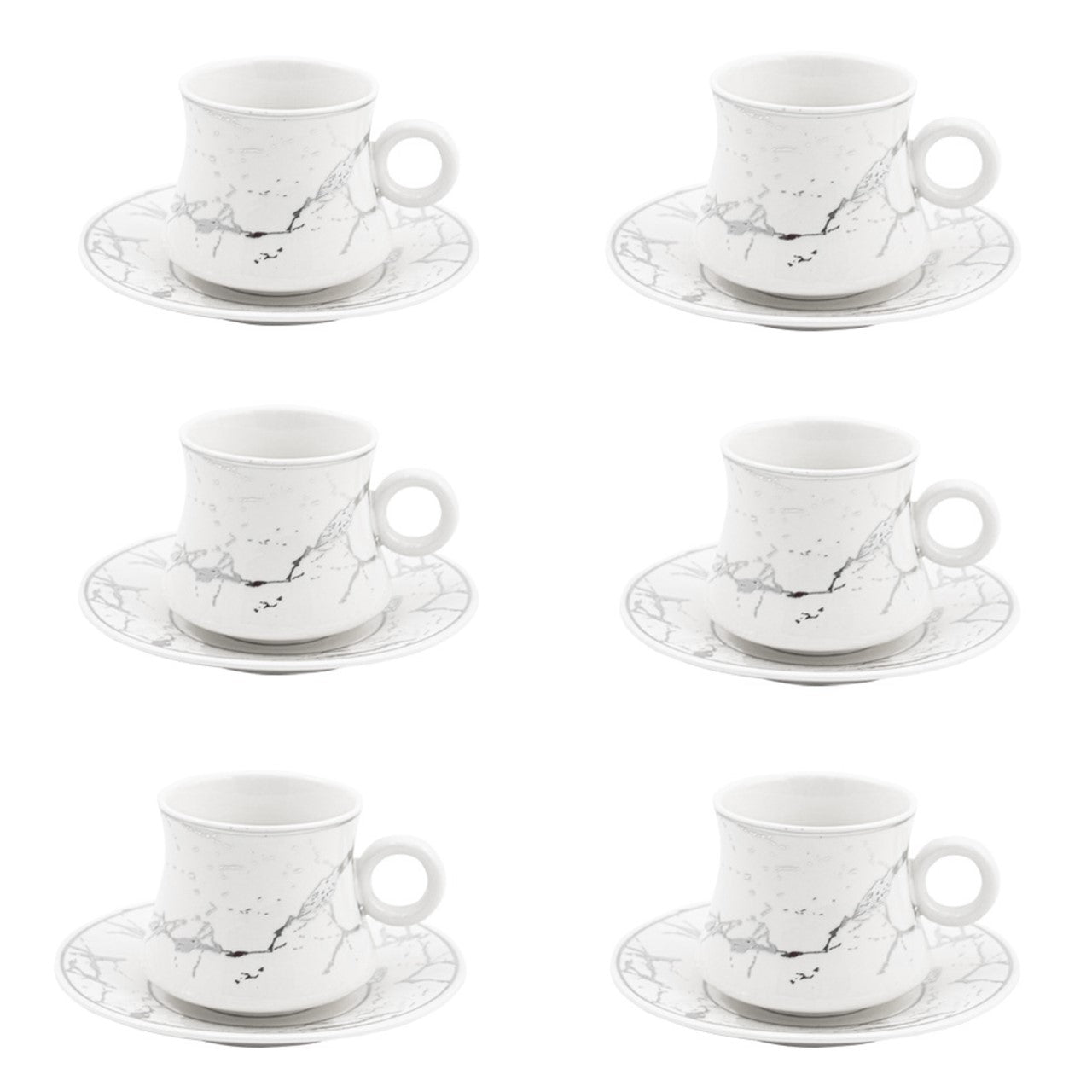 Durane Raku Tea Set 12pc White-Gold 200ml 10522