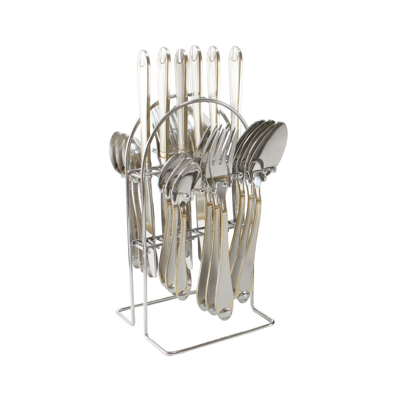 Huayu Stainless Steel Cutlery Set with Gold Rim Set of 24 9697