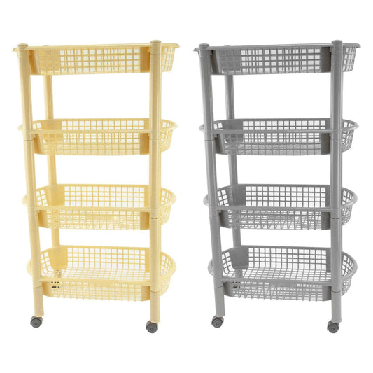 Plastic Kitchen Trolley Oval 4 Tier Fruit Veg