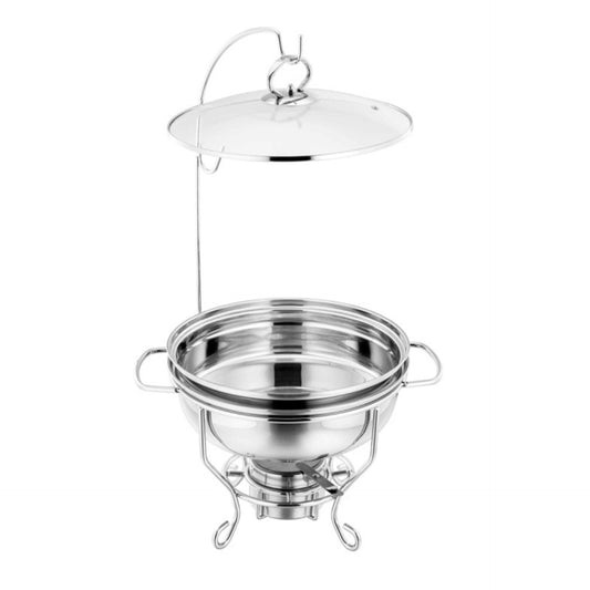 SQ Round Banquet Buffet Chafing Dish with Glass Lid 6L 10853