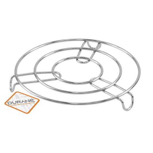 SQ Professional Durane Round Chrome Pan Coaster Trivet 20 x 2.5 cm 9988