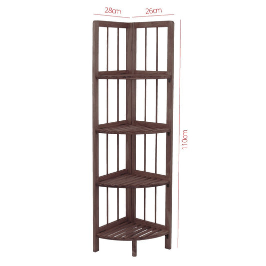 4 Tier Coffee Wooden Corner Rack Multipurpose Use Wooden Rack 28 x 26 x 110cm 8787