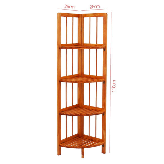 Wooden Corner Rack Maple 4 Tier