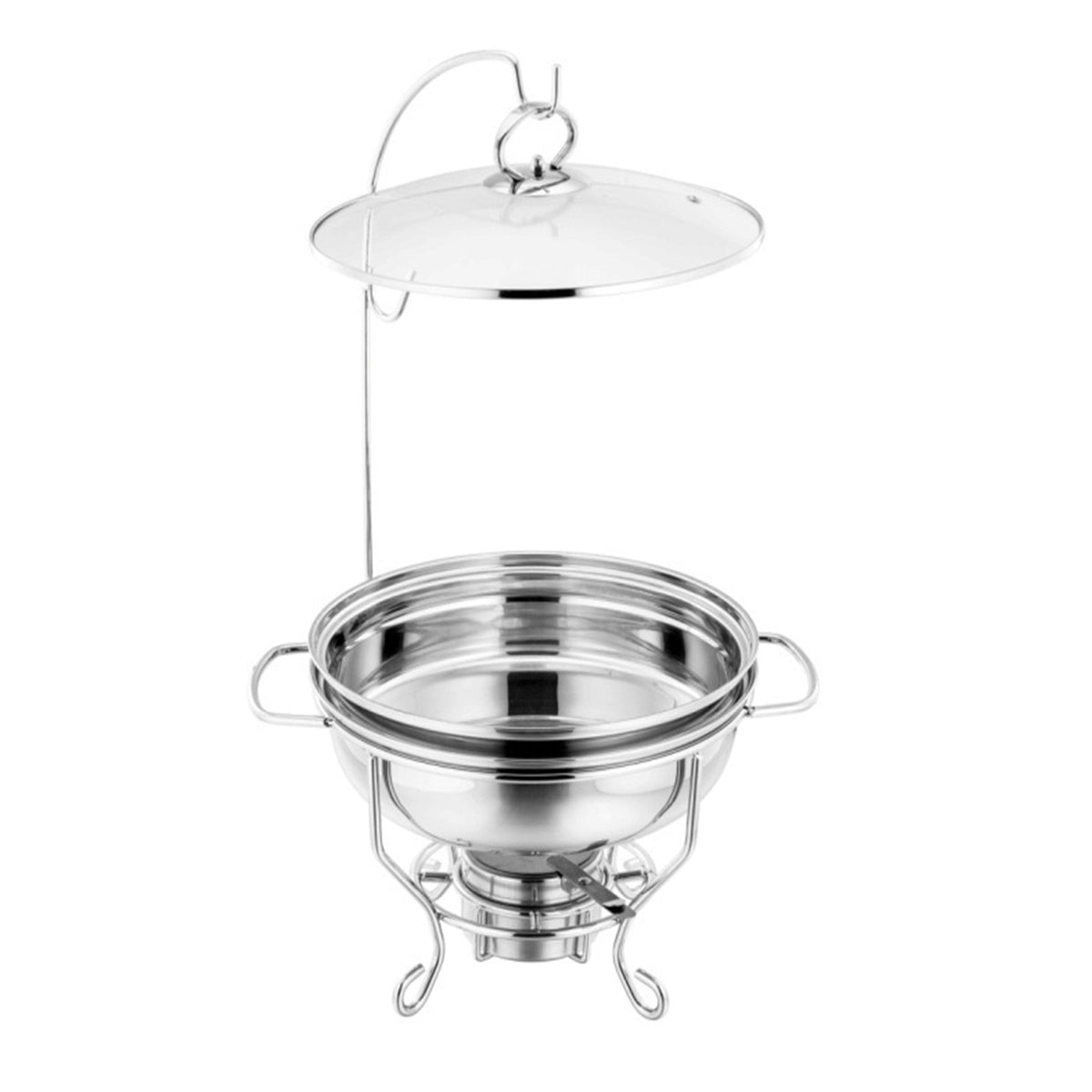 Sq Round Banquet Buffet Chafing Dish With Glass Lid 6L
