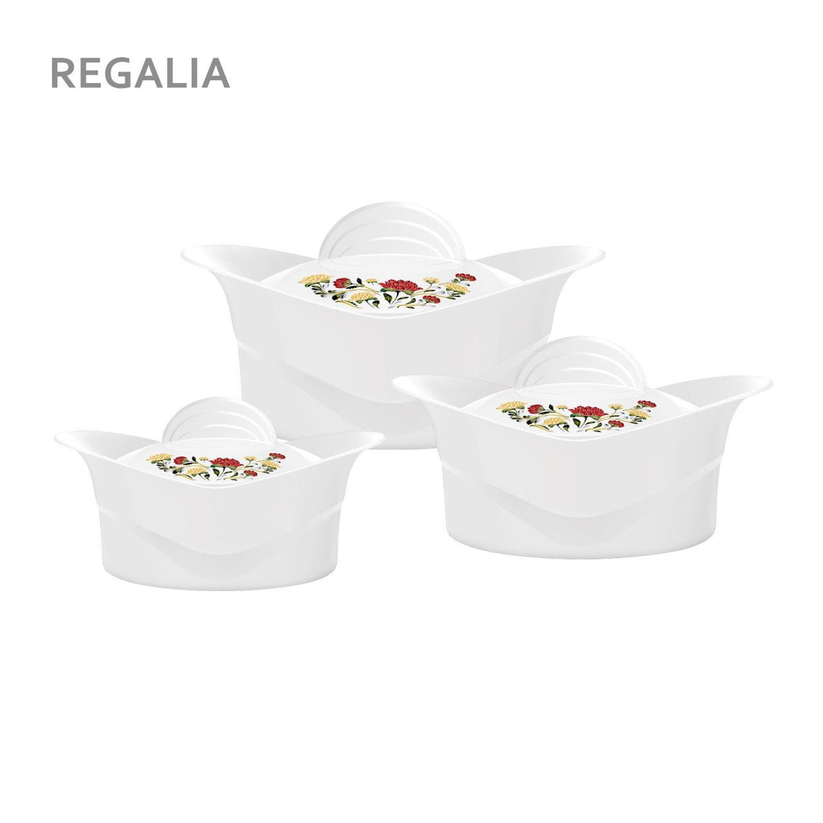 Sq Professional Regalia Insulated Casserole Set Of 3 White 1000 – 1500 – 2500Ml