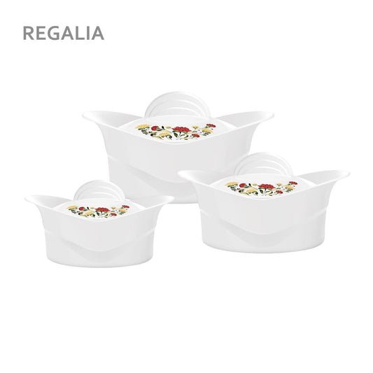 Sq Professional Regalia Insulated Casserole Set Of 3 White 1000 – 1500 – 2500Ml