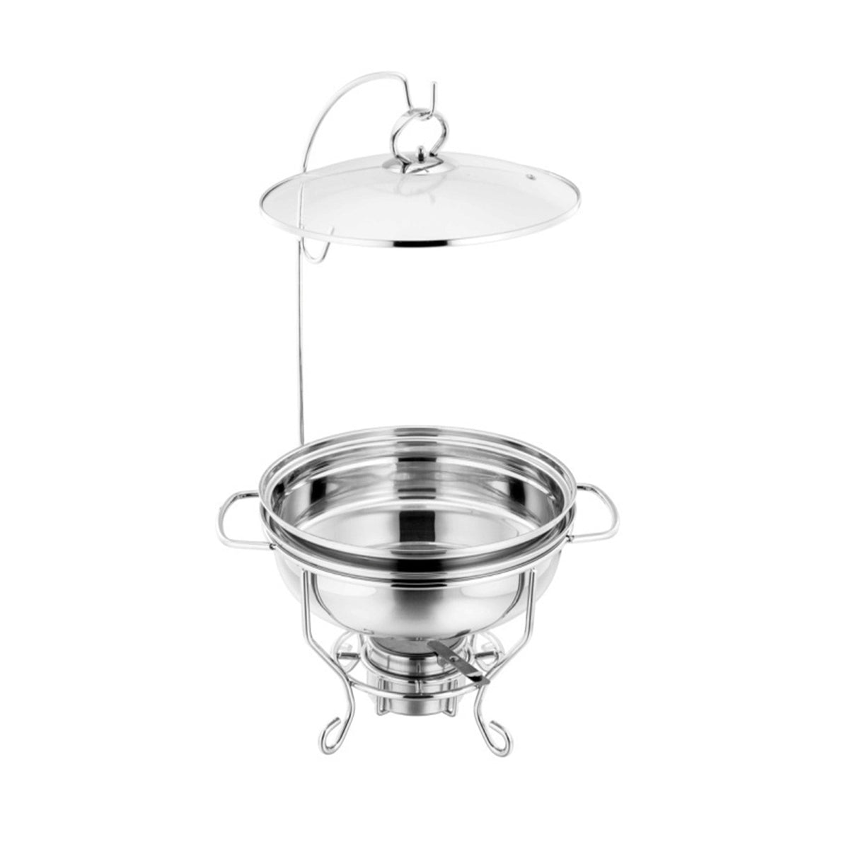 Sq Round Banquet Buffet Chafing Dish With Glass Lid 4L