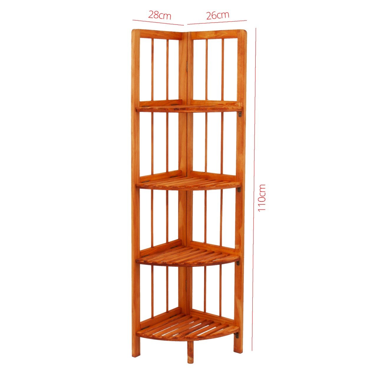 Wooden Corner Rack Maple 4 Tier 28cm x 26 x 110cm 8788