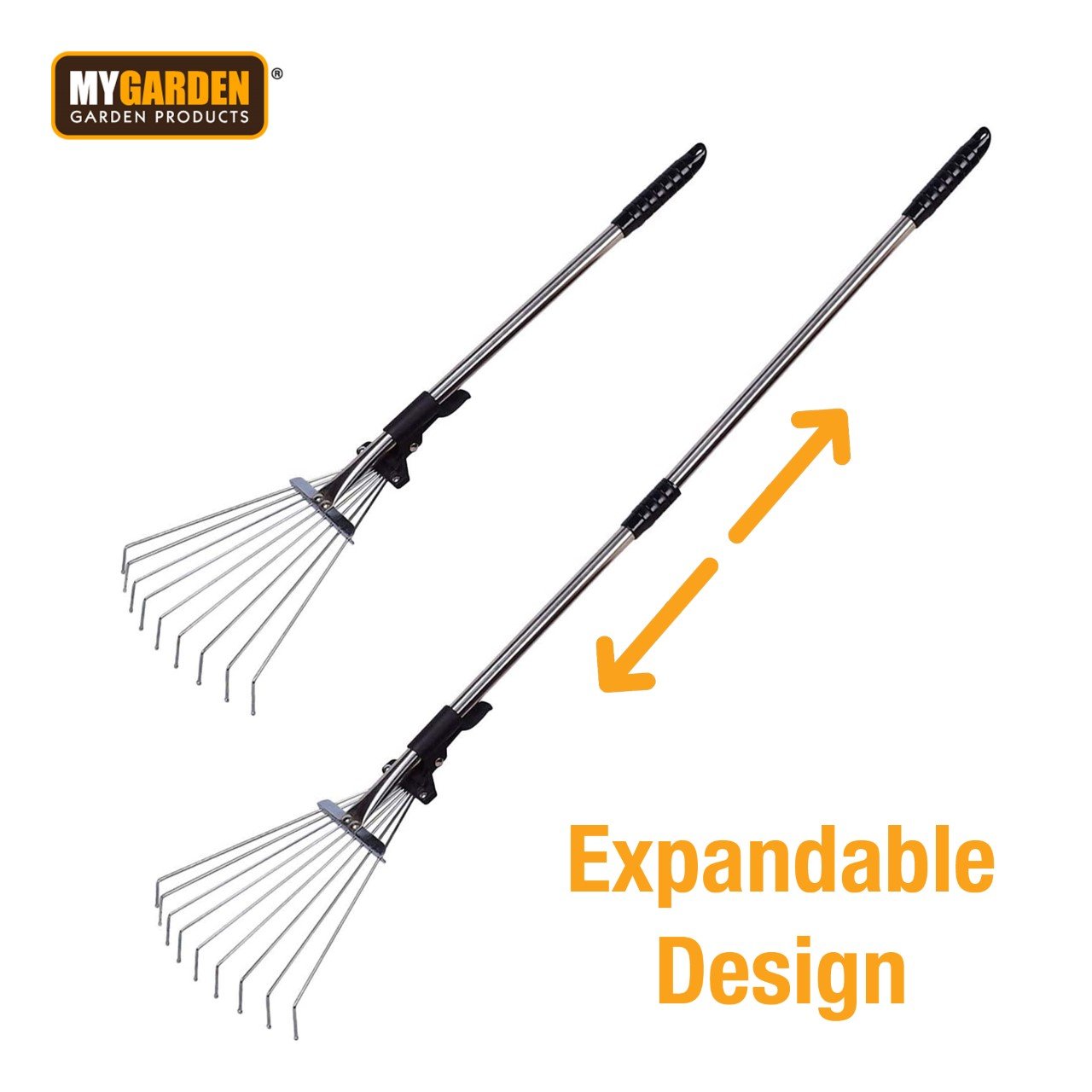 Expandable Telescopic Garden Rake With Non Stick Handle 23cm x 70cm 1113