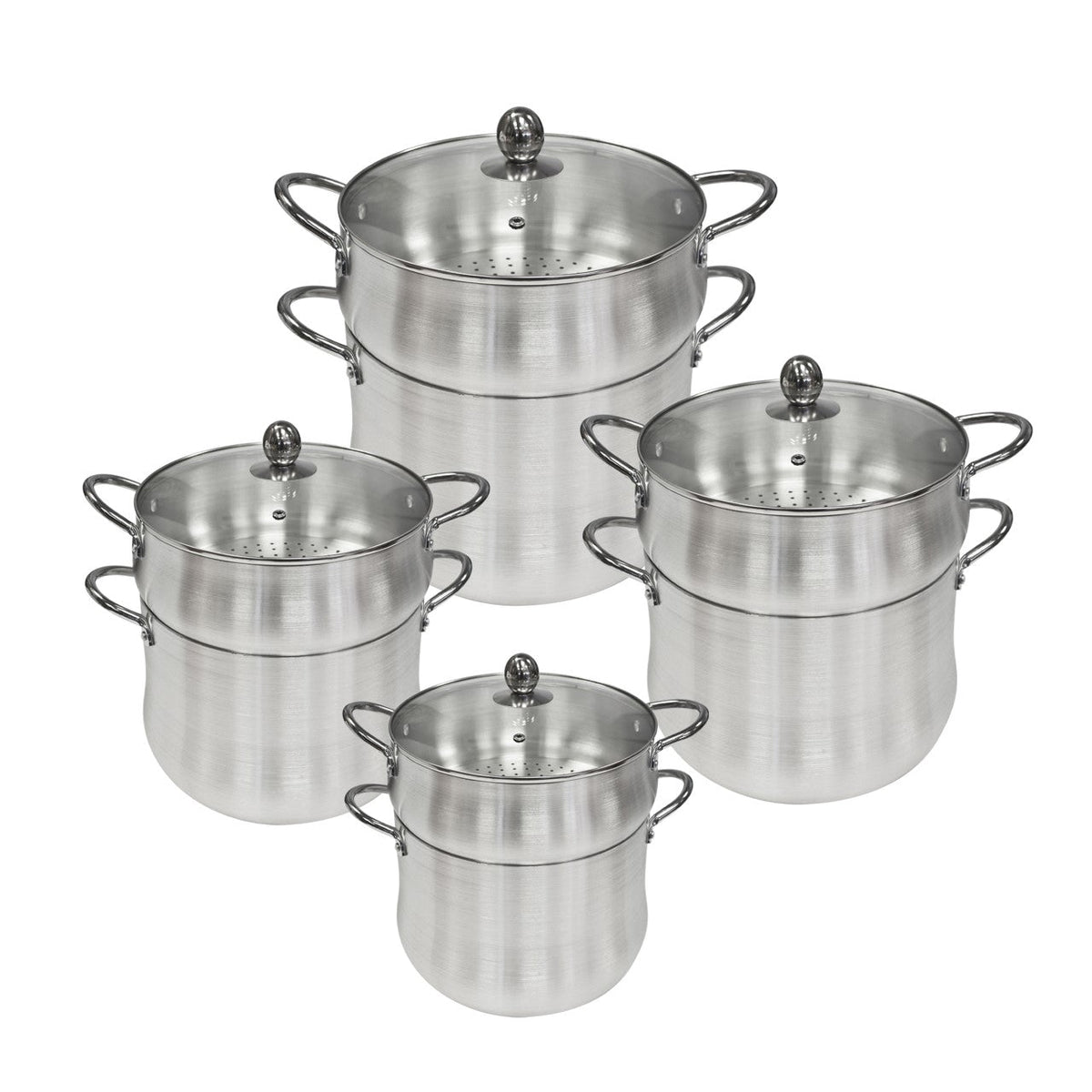Aluminium Cous-Cous Pot Set Of 4 16-18-20-22