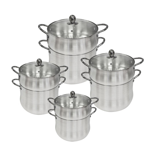 Aluminium Cous – Cous Pot Set Of 4 16 – 18 – 20 – 22