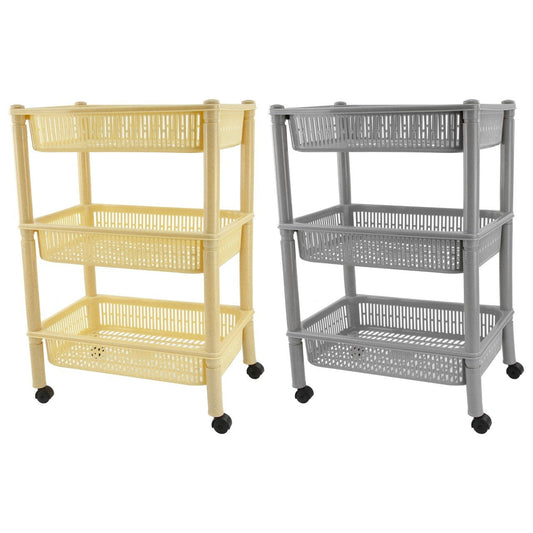 Plastic Kitchen Trolley Safari 3 Tier Fruit Veg 2786-3R/9160