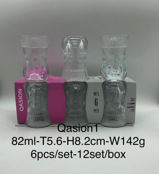 Qasion1 Tea Glass 6Pcs Set 82ml 6018