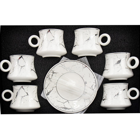 Durane Raku Tea Set 12pc White-Silver 175ml 10523