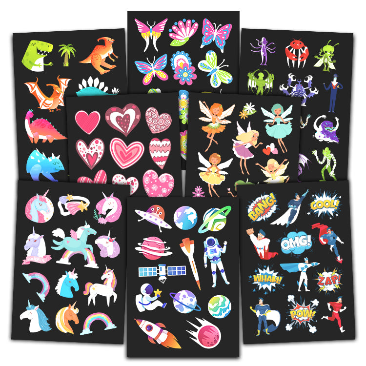 Glow In The Dark Tattoo Sheets Mega Value Mix ( 24 Sheets )