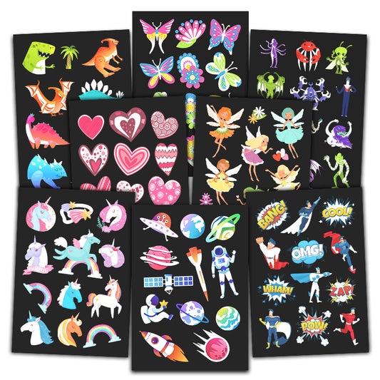 Glow In The Dark Tattoo Sheets Mega Value Mix ( 24 Sheets )