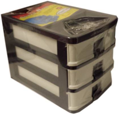 Plastic Sewing Storage With 3 Drawers 20 X 18.5 X 26 Cm Assorted Colours