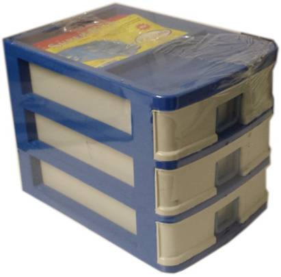 Plastic Sewing Storage With 3 Drawers 20 X 18.5 X 26 Cm Assorted Colours