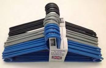 Plastic Wardrobe Clothes Hangers Pack of 6 Assorted Colours H0271