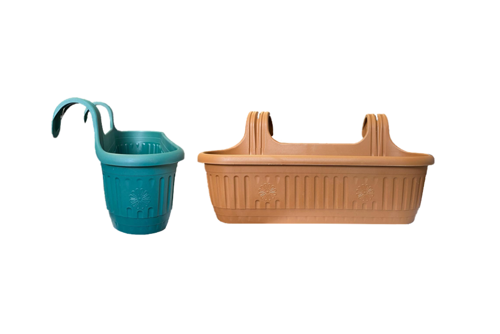 Plastic Hanging Garden Flower Pot Large 17 X 53 X 26Cm Assorted Colours