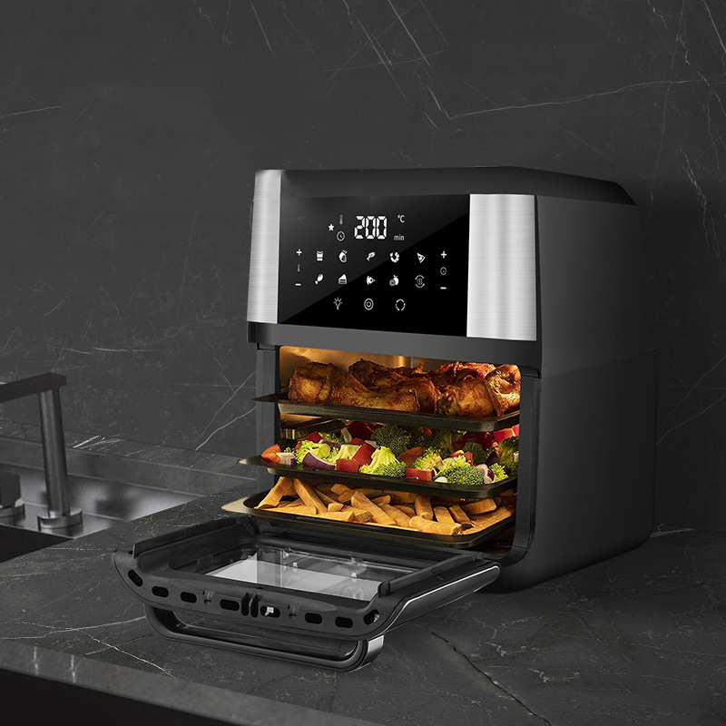 50 Units 1700W French Door Air Oven, 12L-15L Multi-functional, Healthy Digital Air Fryer, Oil-Free, Stainless Steel Convection Hot Air Oven
