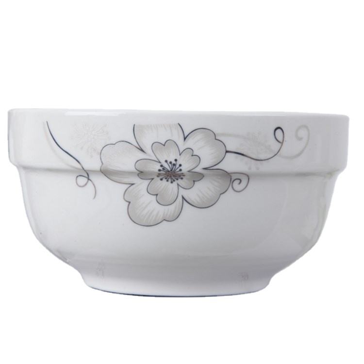 Dining Soup Bowl White Floral Design 13 x 6 cm 7075