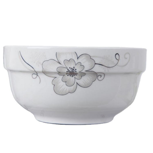 Dining Soup Bowl White Floral Design 13 x 6 cm 7075