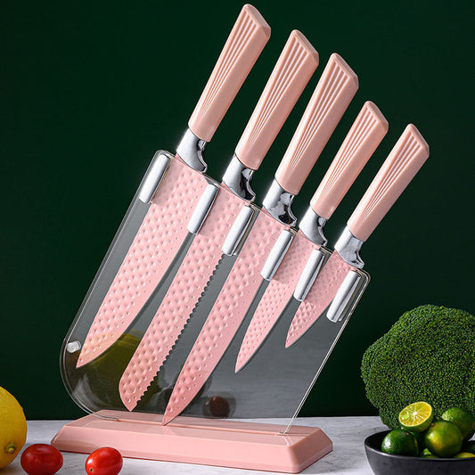 6 Piece Knife Set Assorted Colours Pink / Blue 6702