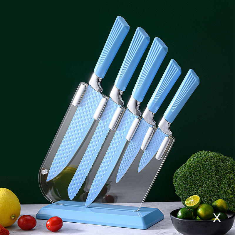 6 Piece Knife Set Assorted Colours Pink / Blue 6702