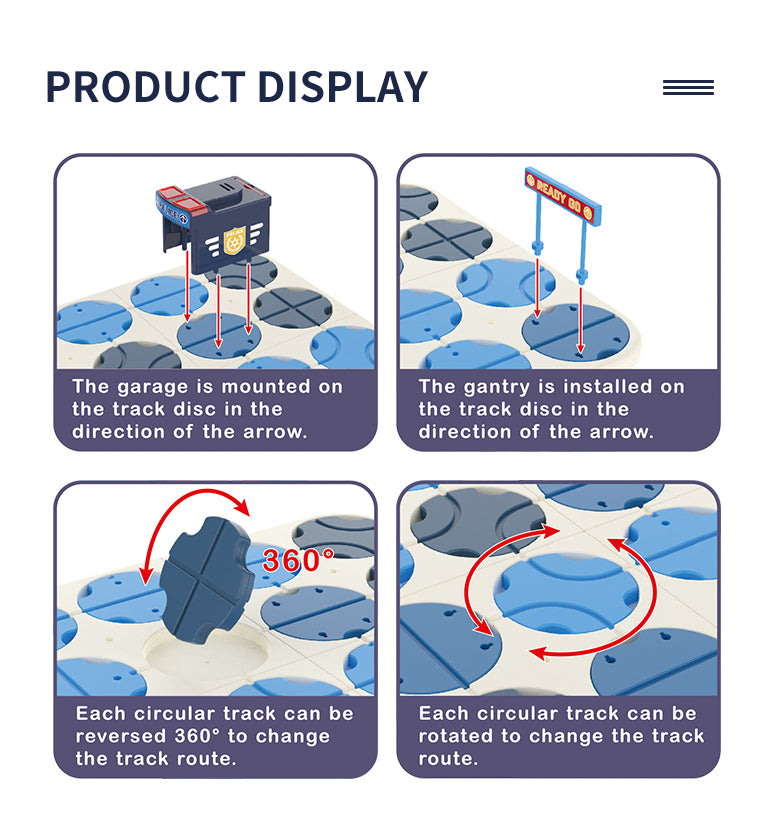 Track Maze Set - Police Car - DIY Create Your Own Track- 34 Pieces
