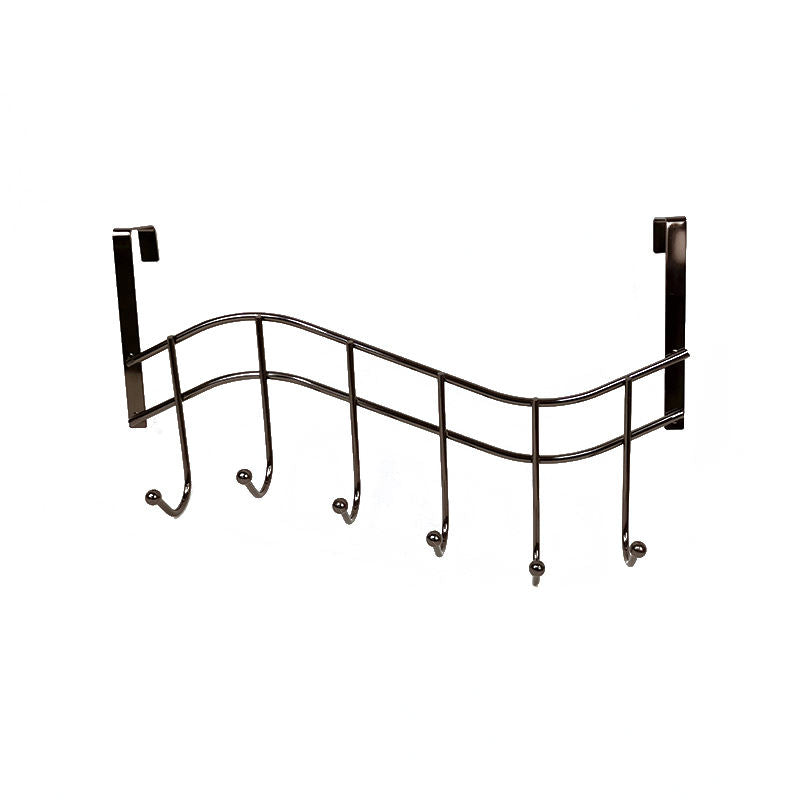 Metal Coat Hook Door Hanger Rack Black 44 cm 6868 A