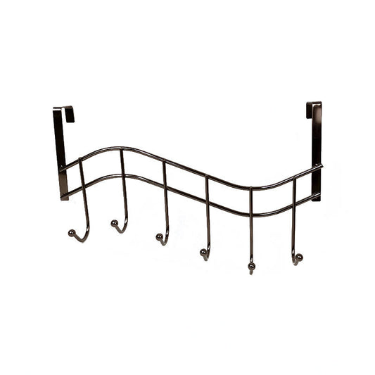 Metal Coat Hook Door Hanger Rack Black 44 cm 6868 A