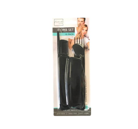 Plastic Hair Combs Pack of 10 Assorted Sizes HAIR3