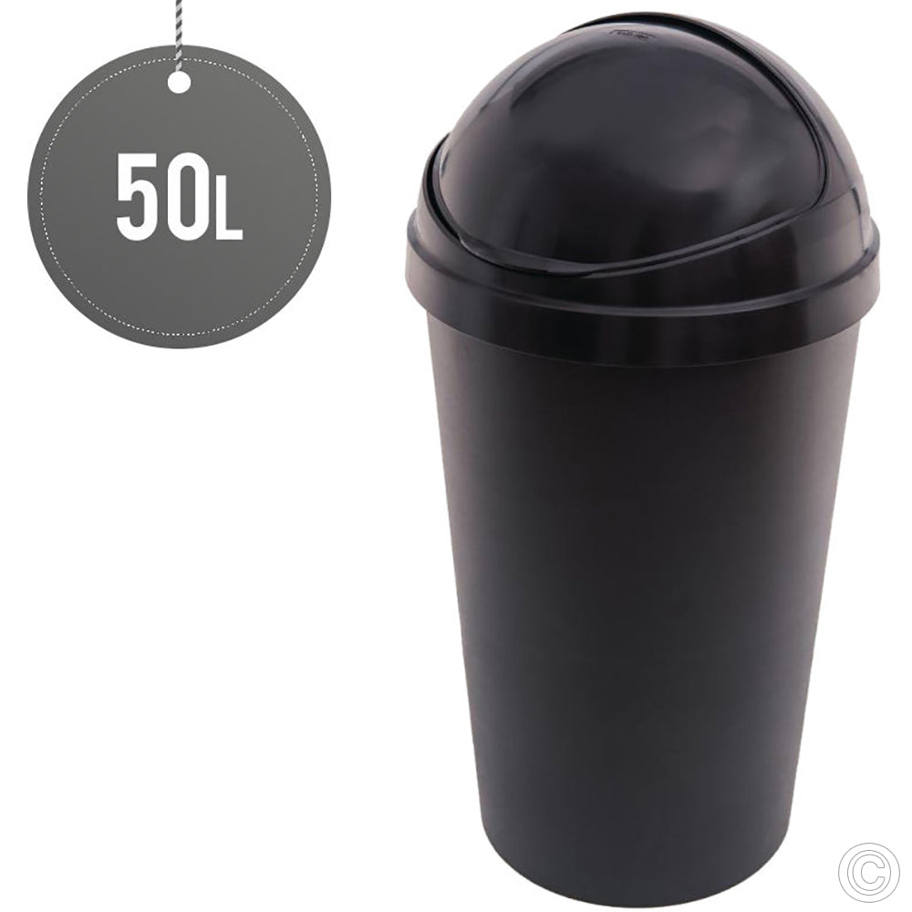 HDR Bullet Bin With Sliding Lid 50 Litre Black HD1359BLACK