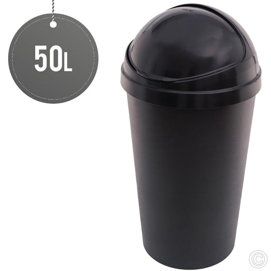 HDR Bullet Bin With Sliding Lid 50 Litre Black HD1359BLACK
