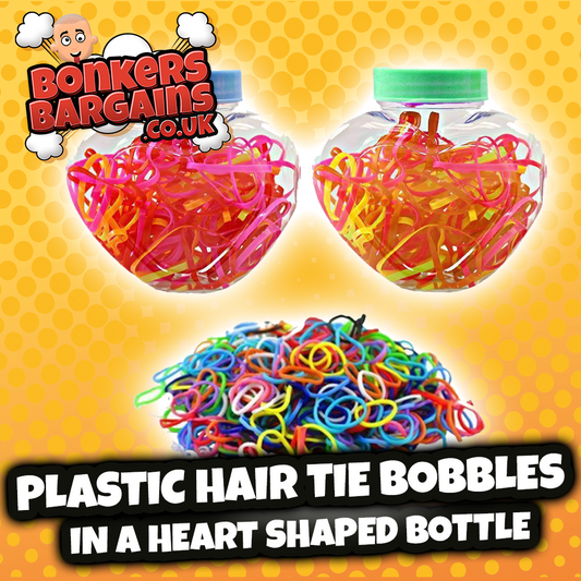 Hair Bobble Rubber Bands In Heart Shaped Bottle 3056 (Large Letter Rate)