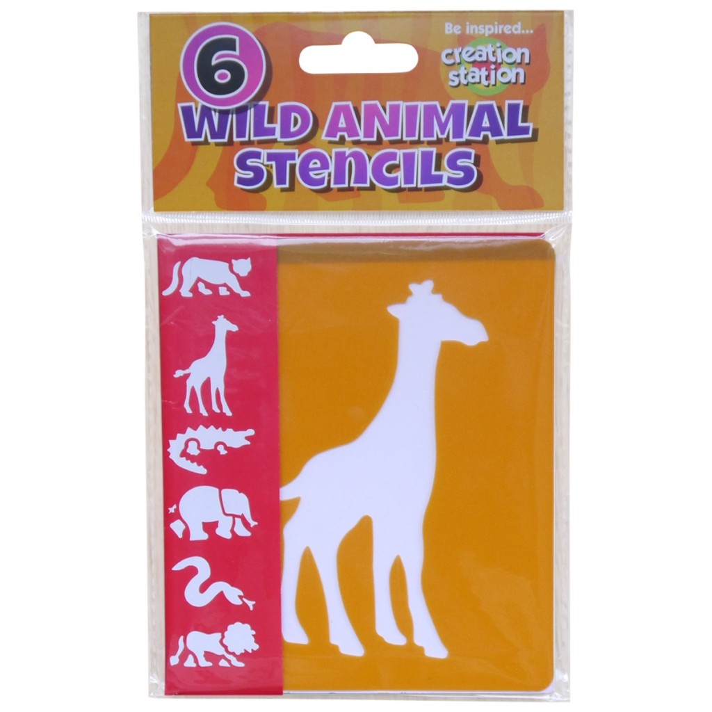 Jungle Animal Stencils x 6 ( Craft Clearance Special )