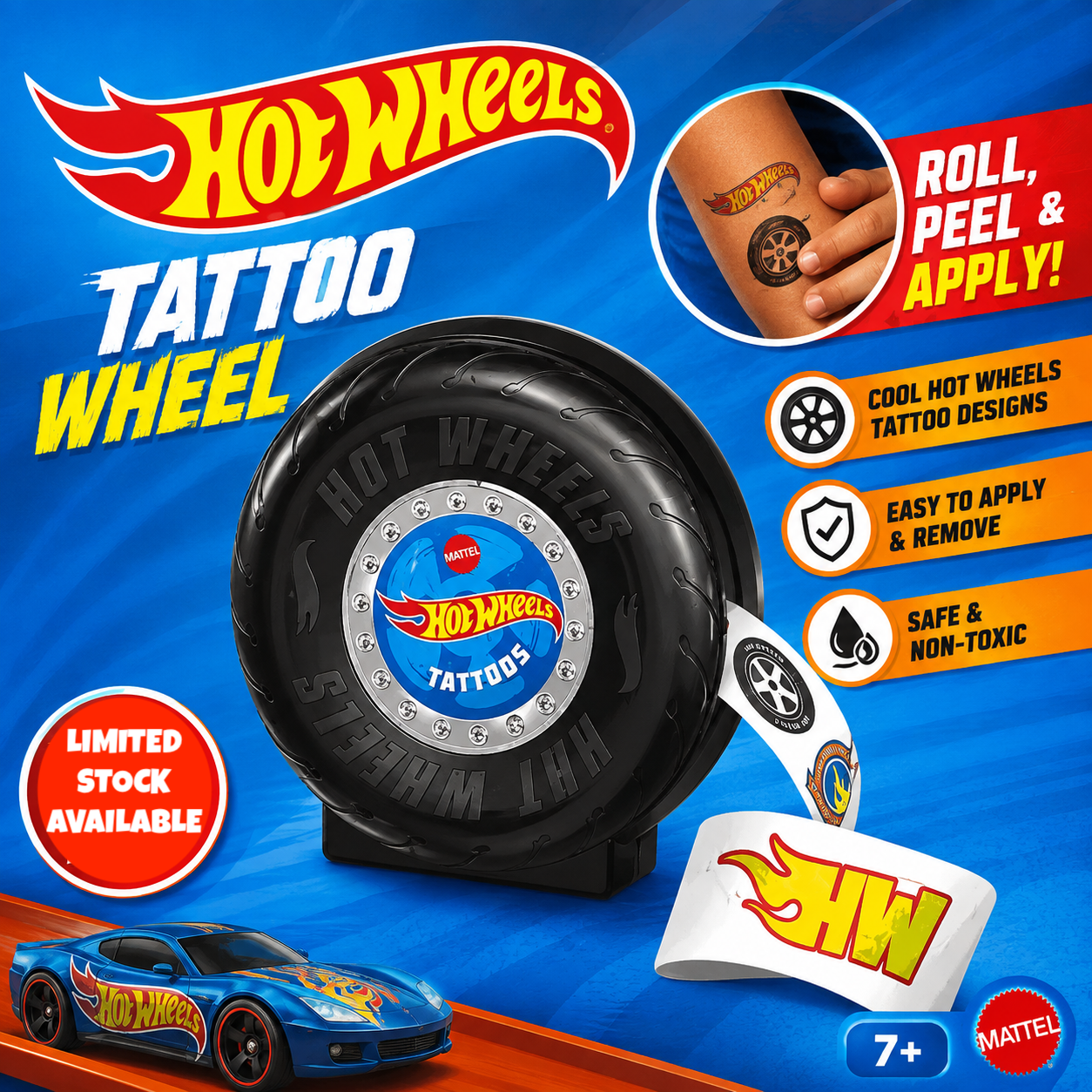 Hot Wheels Tattoo Transfer Wheel