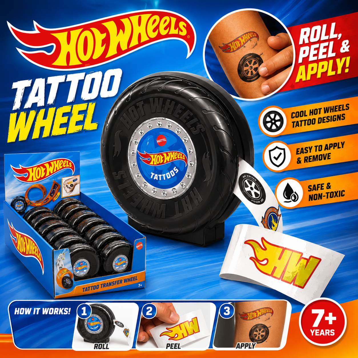 Hot Wheels Tattoo Transfer Wheel