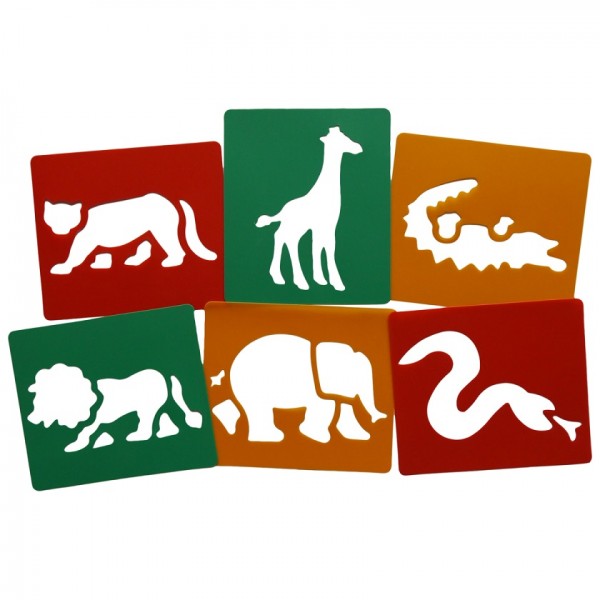 Jungle Animal Stencils x 6 ( Craft Clearance Special )