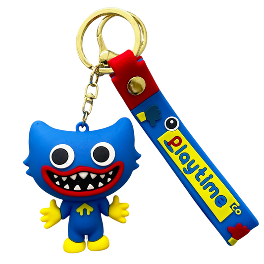 Poppy Playtime Huggy Wuggy 3D Silicone Keychain Keyring Pendant - Blue