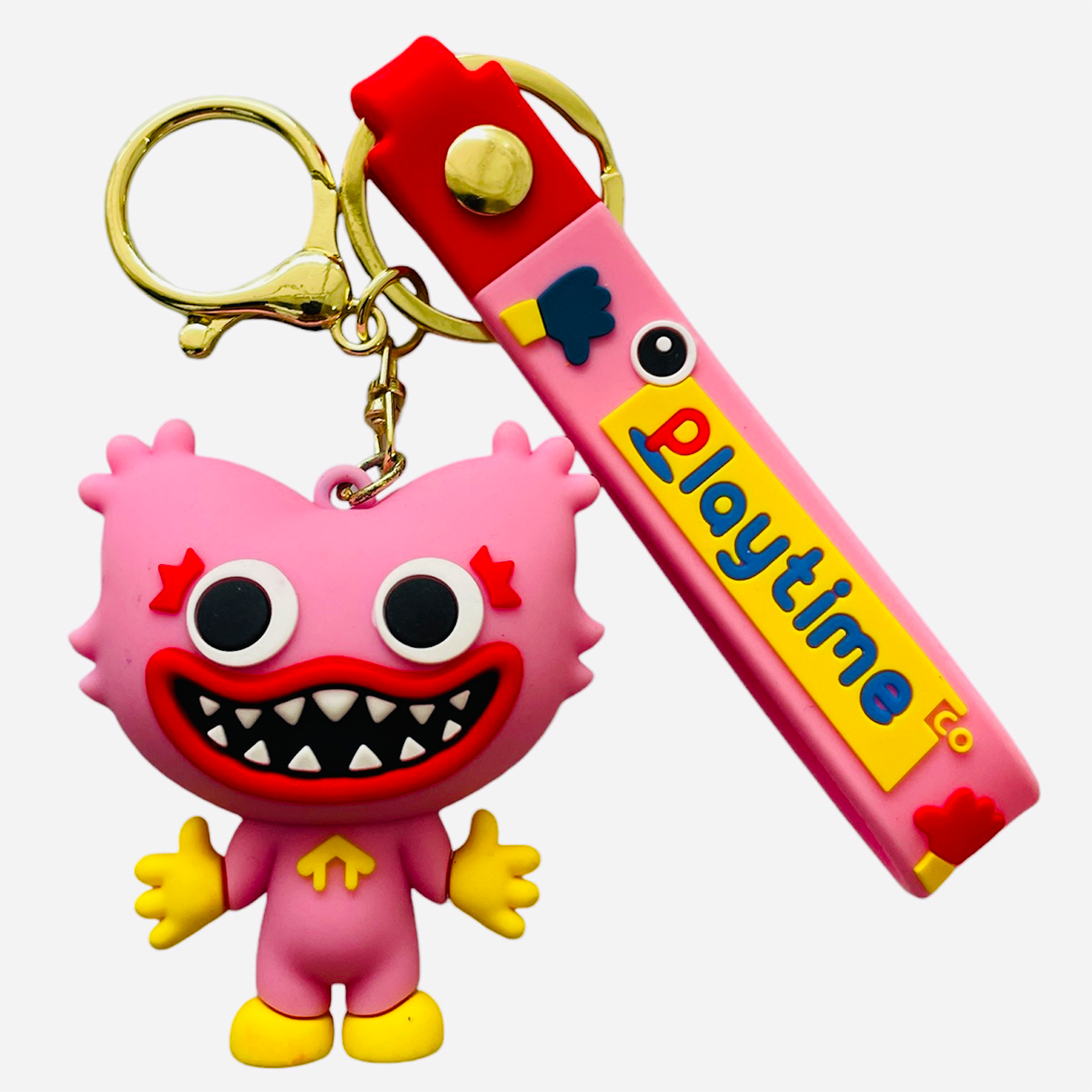 Poppy Playtime Huggy Wuggy 3D Silicone Keychain Keyring Pendant - Pink