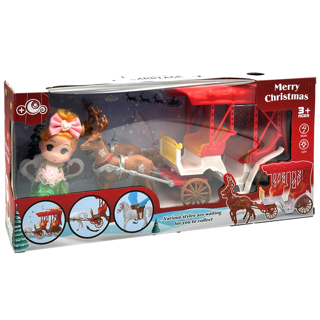 Reindeers & Princess With Carriage