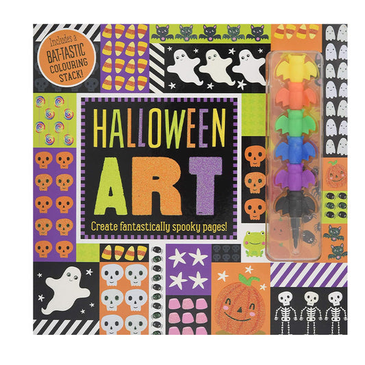 Halloween Deluxe Art Activity Book Set With Crayon Stack