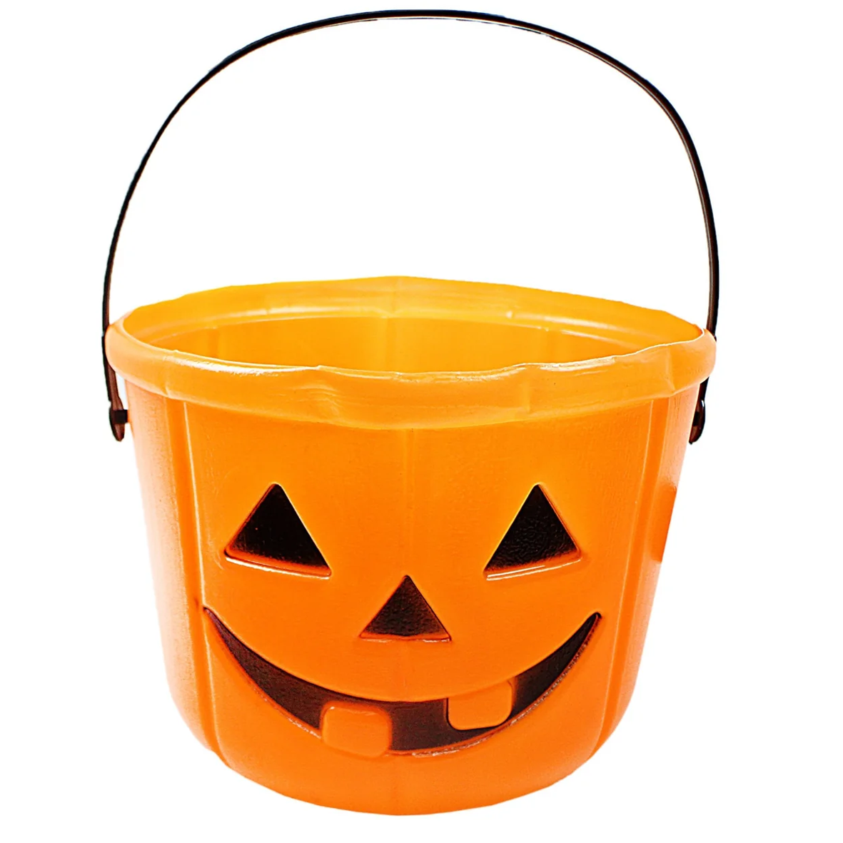 Halloween Children's Trick Or Treat Orange Bucket With Handle