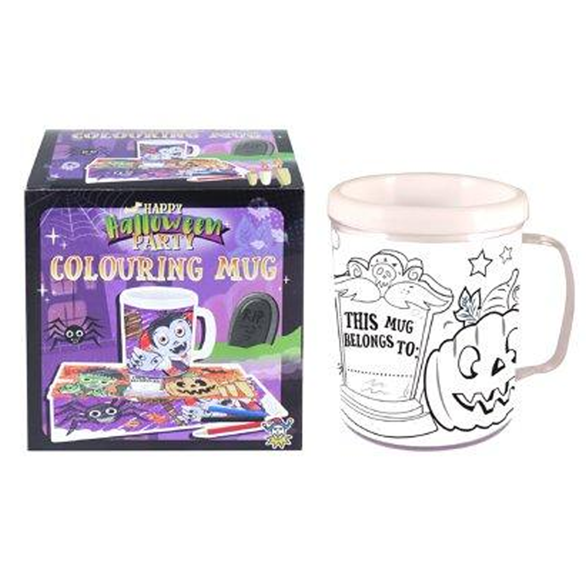 Halloween Colouring Mug Includes 2 Colouring Inserts