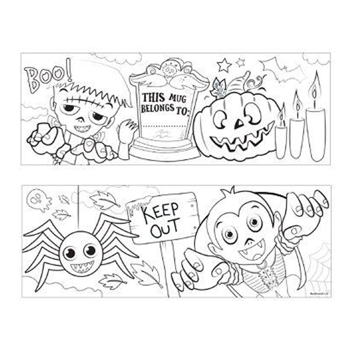 Halloween Colouring Mug Includes 2 Colouring Inserts