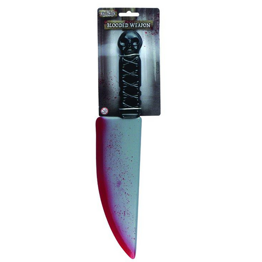 Halloween Fancy Dress Plastic Blooded Knife Accessory 38cm